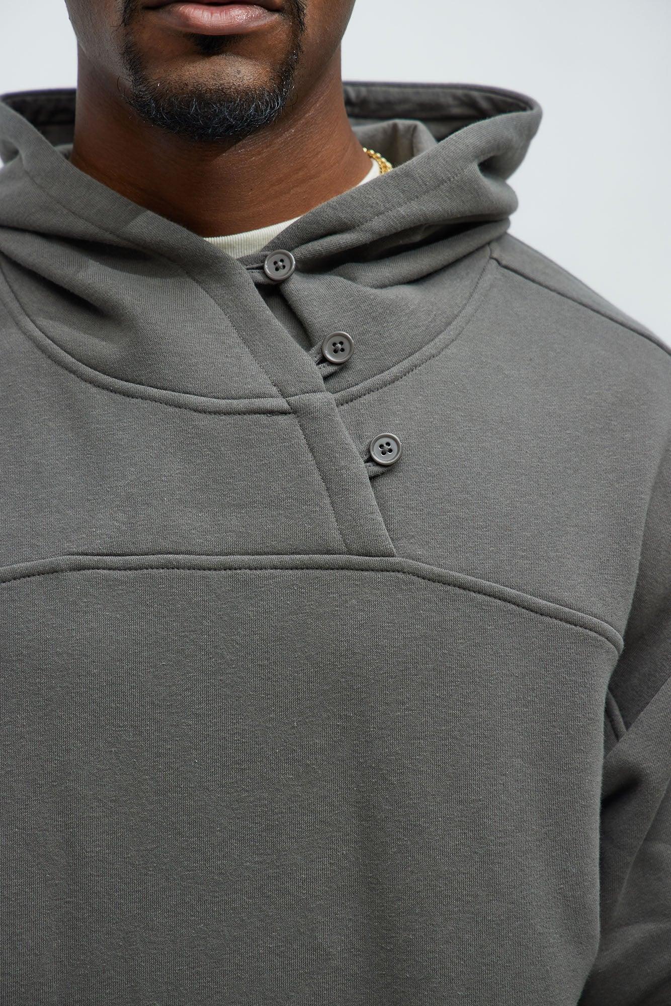 Palmer Asymmetrical Pullover Hoodie - Charcoal Product Image