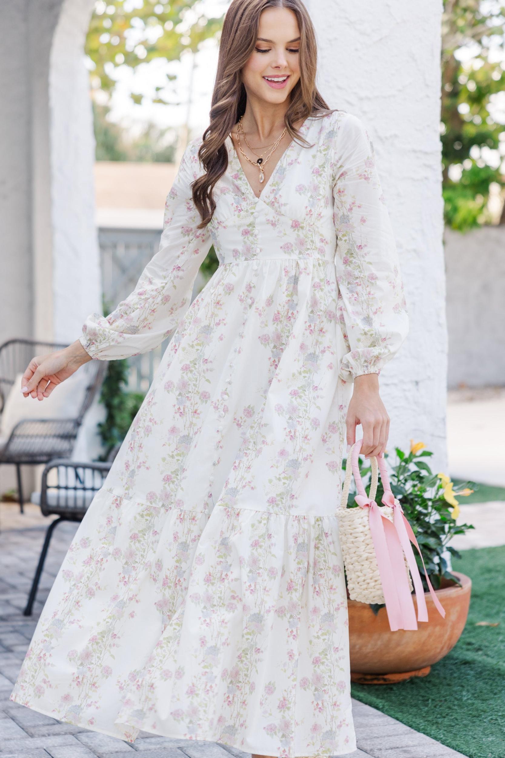 The Inspiration Cream Floral Maxi Dress Female Product Image