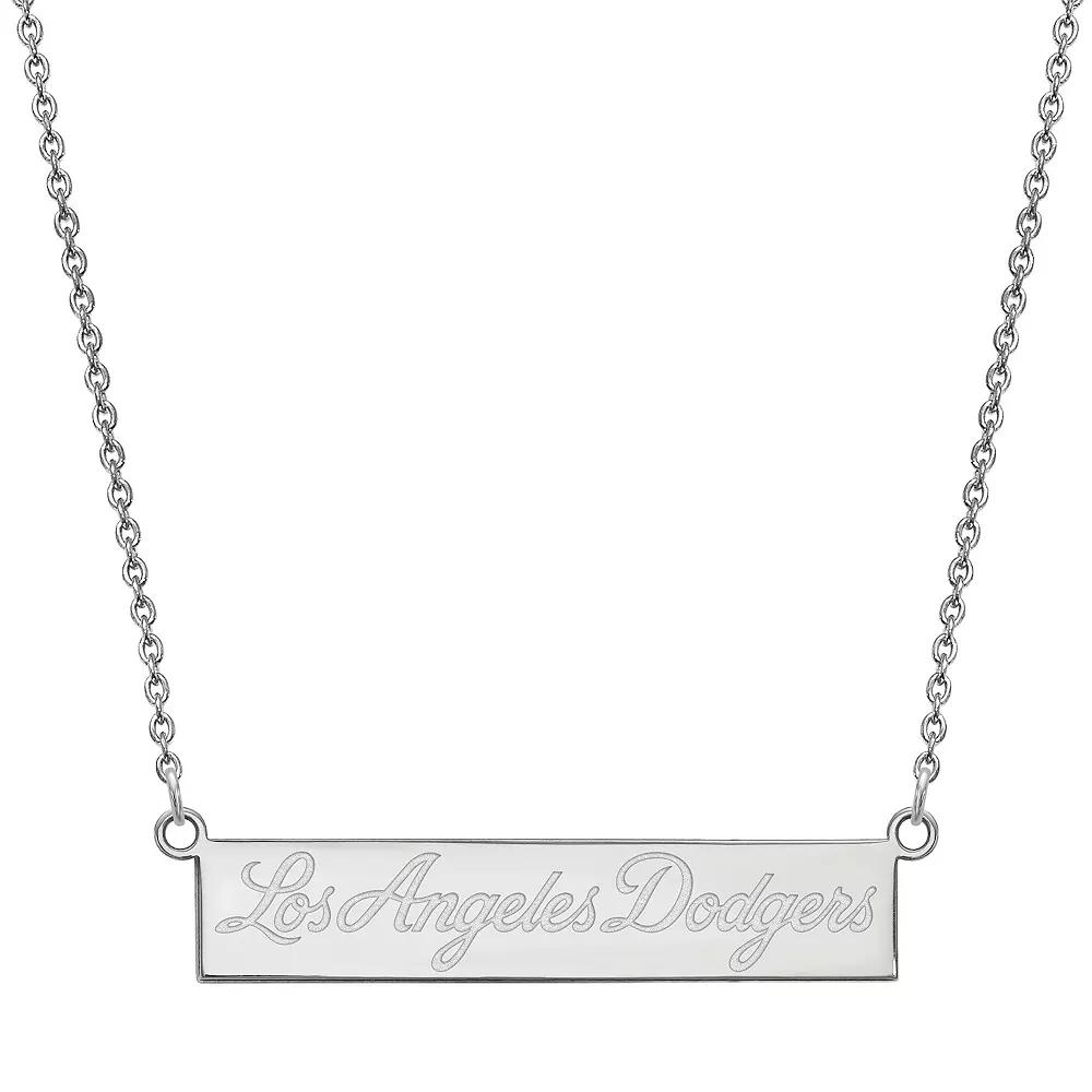 LogoArt Sterling Silver Los Angeles Dodgers Small Bar Necklace, Women's Product Image