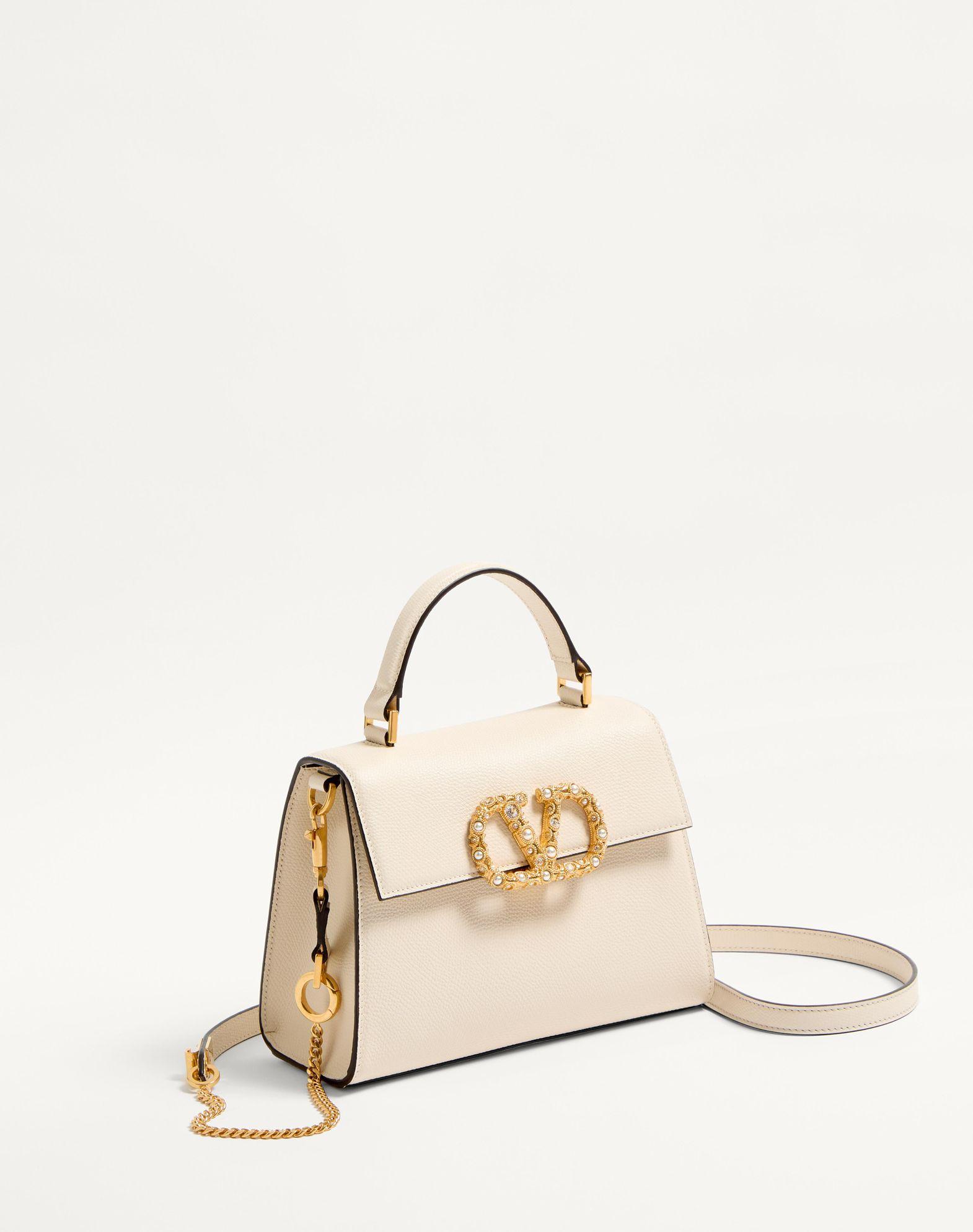 Valentino Garavani Vsling Small Handbag In Grainy Calfskin With Jewel Logo Product Image