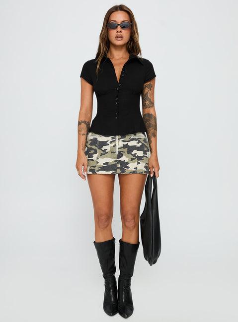 Voltage Denim Mini Skirt Camouflage Product Image