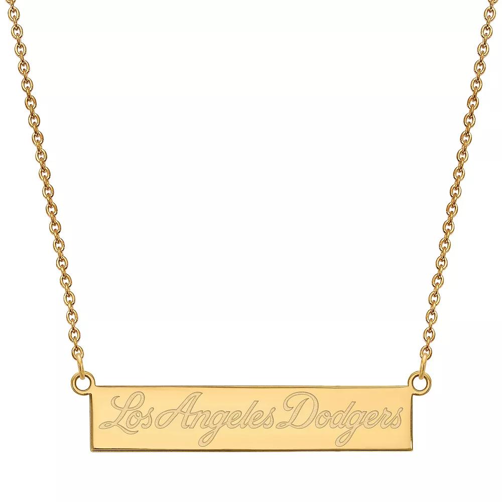 LogoArt Sterling Silver Los Angeles Dodgers Small Bar Necklace, Women's, Gold Tone Product Image