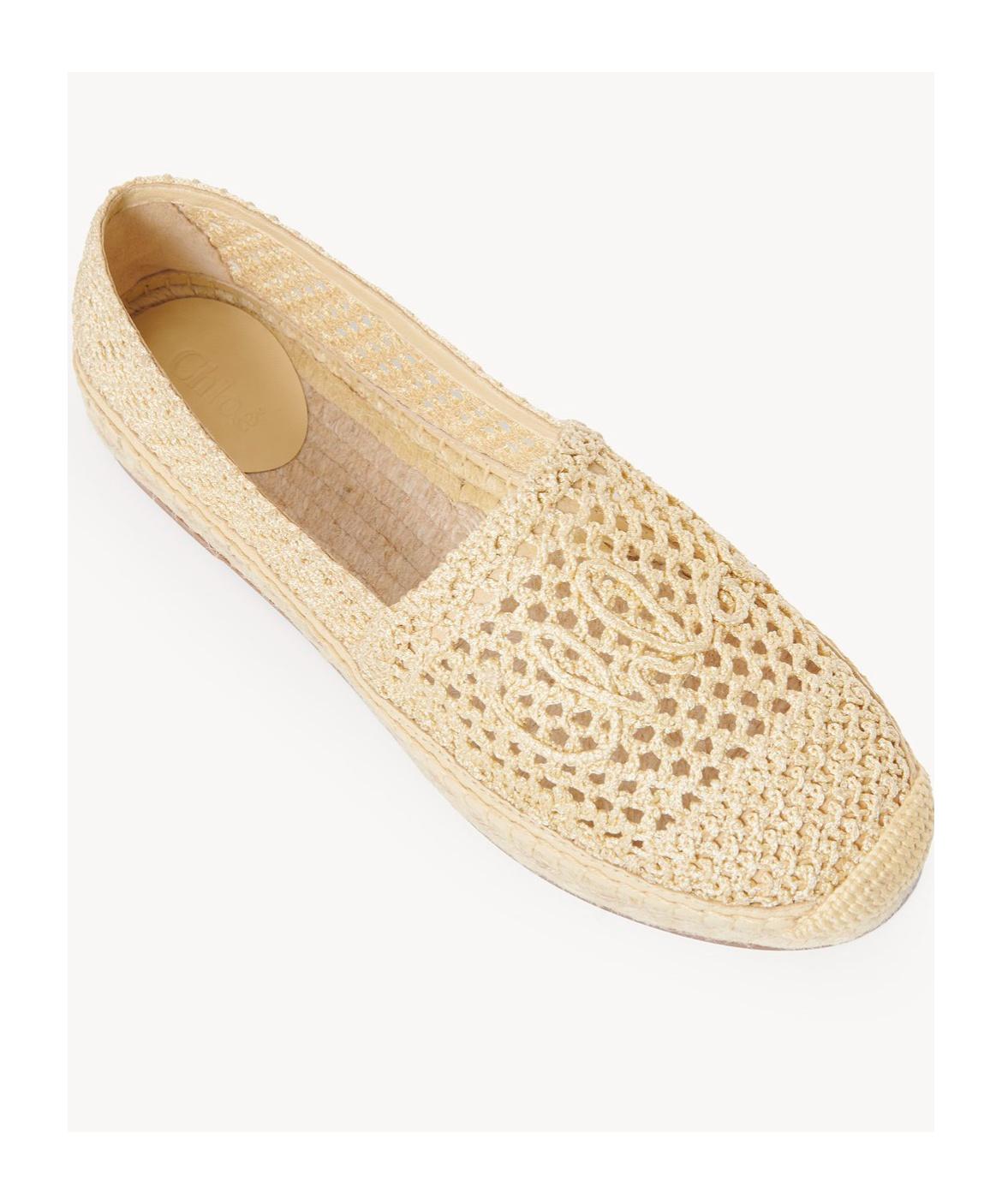 CHLOÉ Womens Chloe Isla Logo-embossed Crochet Espadrilles In Brown Product Image