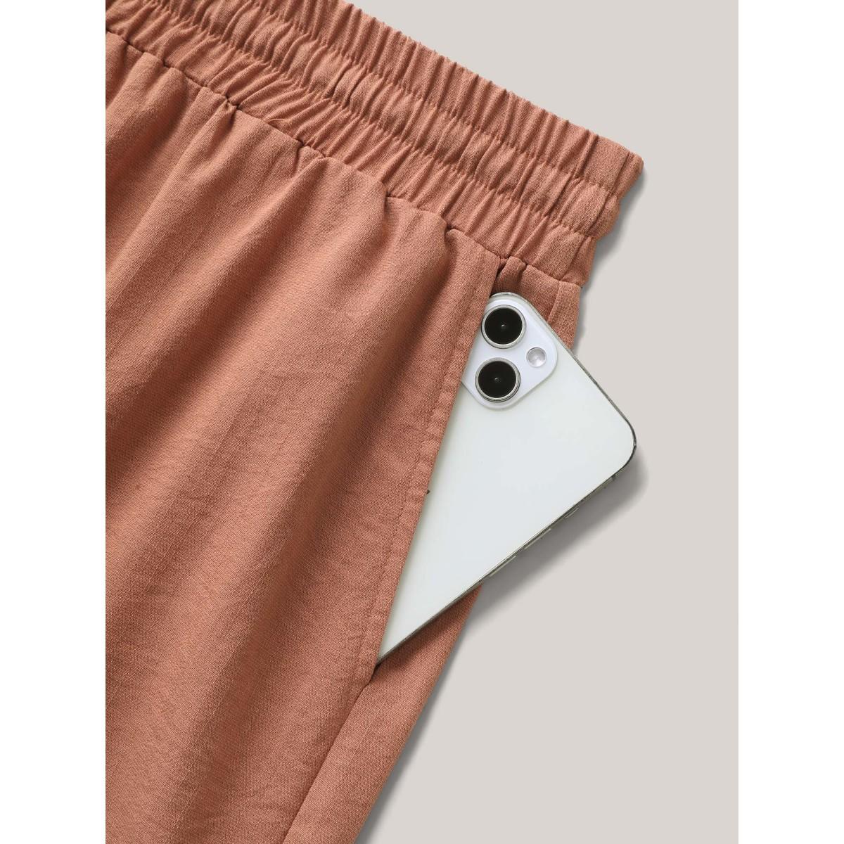 Plus Size Tassel Hem Solid Shorts Women Rust Resort Tassels Wide Leg Vacation Shorts BloomChic 30/6X Product Image