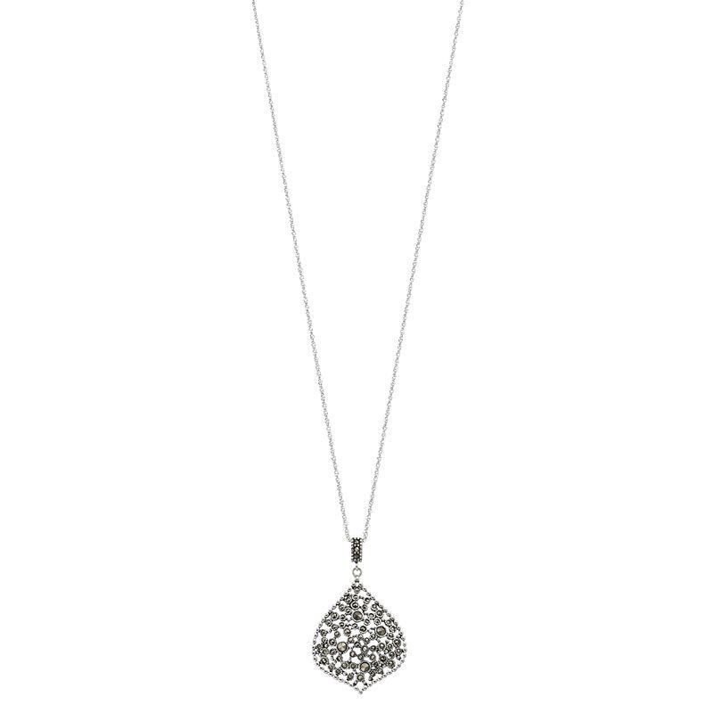 Tori Hill Sterling Silver Marcasite Pendant Necklace, Womens Product Image
