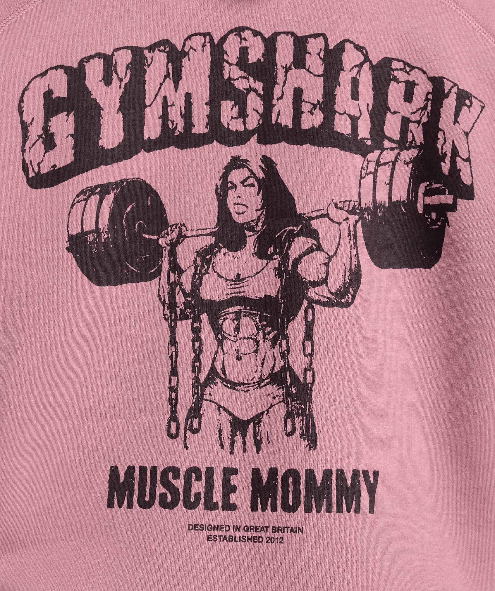 Gymshark Gritty Muscle Mommy Graphic Hoodie - Calm Pink Female Product Image