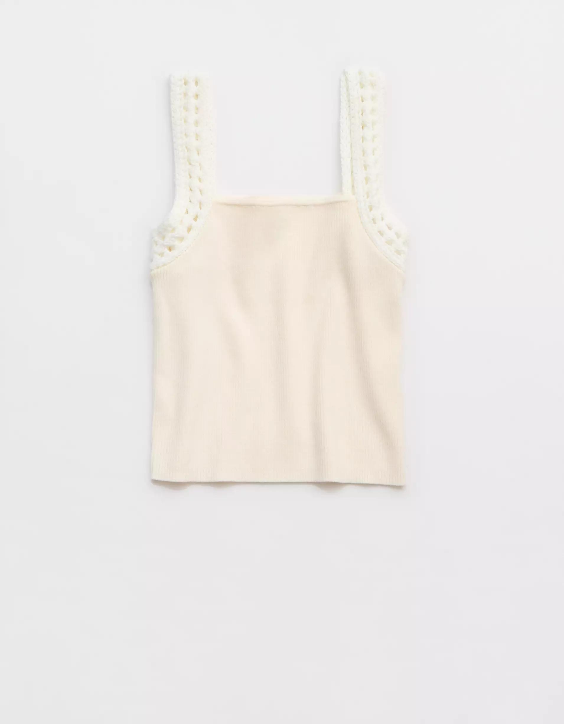 Aerie Crochet Sweater Tank Top Product Image