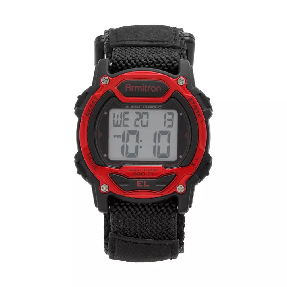 Armitron Women's Instalite Digital Chronograph Sport Watch - 45/7004RED, Size: Large, Black Product Image