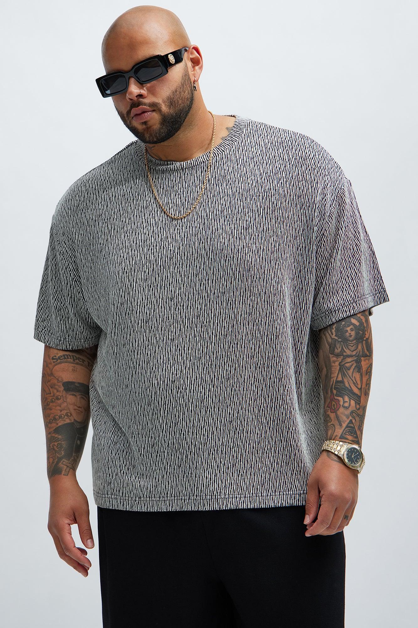 Leon Relaxed Textured Tee - Black/combo Product Image