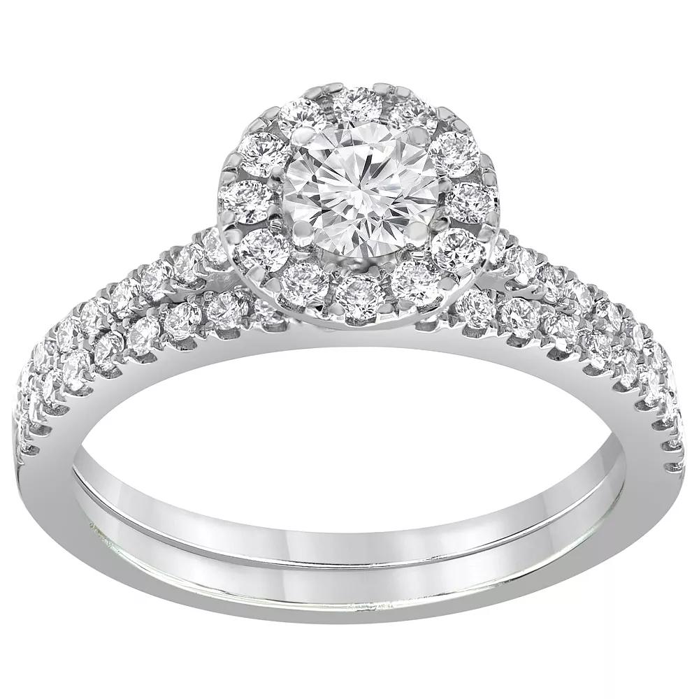 Evolv 14k White Gold 1 Carat T.W. Lab-Grown Diamond Engagement Ring Set, Women's, Size: 7 Product Image