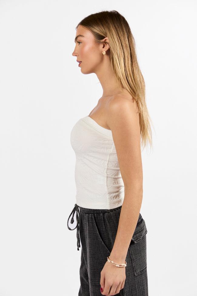 Coastal Pursuit Ivory Strapless Textured Knit Top FINAL SALE Product Image