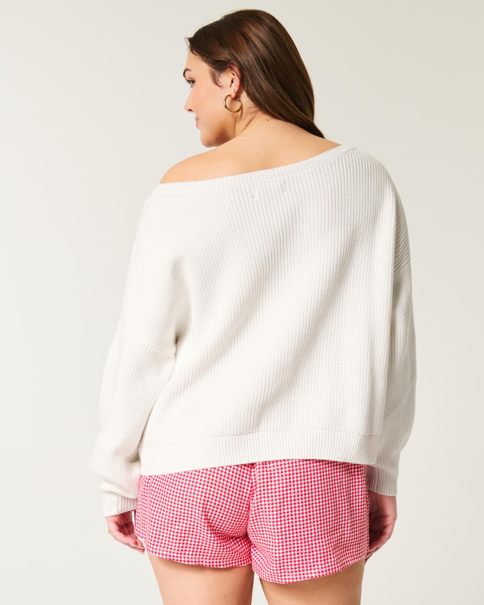 Easy Heart Graphic Off-the-Shoulder Sweater Product Image