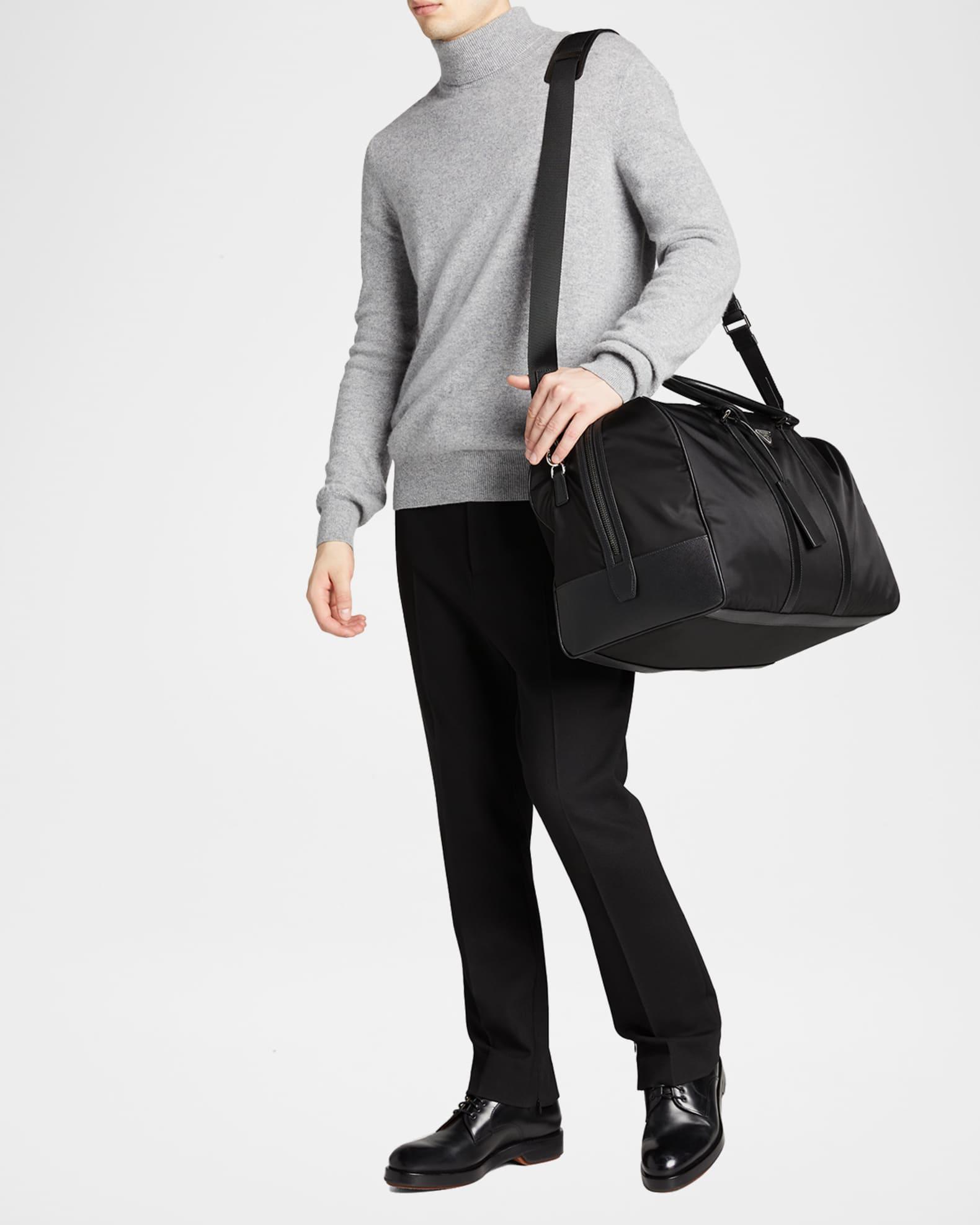 Men's Medium Re-Nylon and Saffiano Leather Duffel Bag Product Image