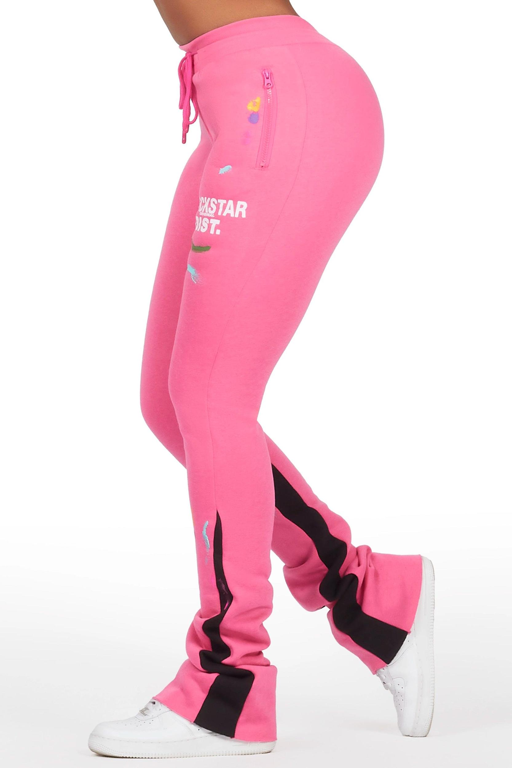 Karenthia Hot Pink Stacked Flare Pant Female Product Image