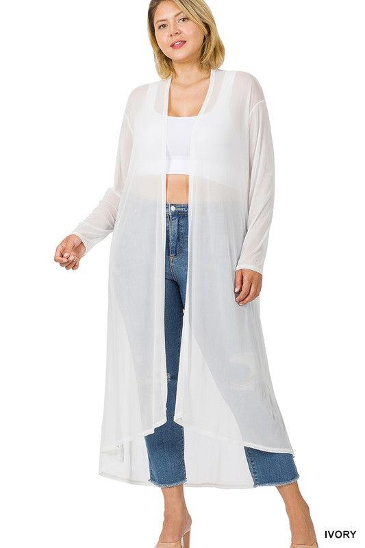 1089   Carolyn Mesh Open Front Kimono - Reg & Plus! Product Image