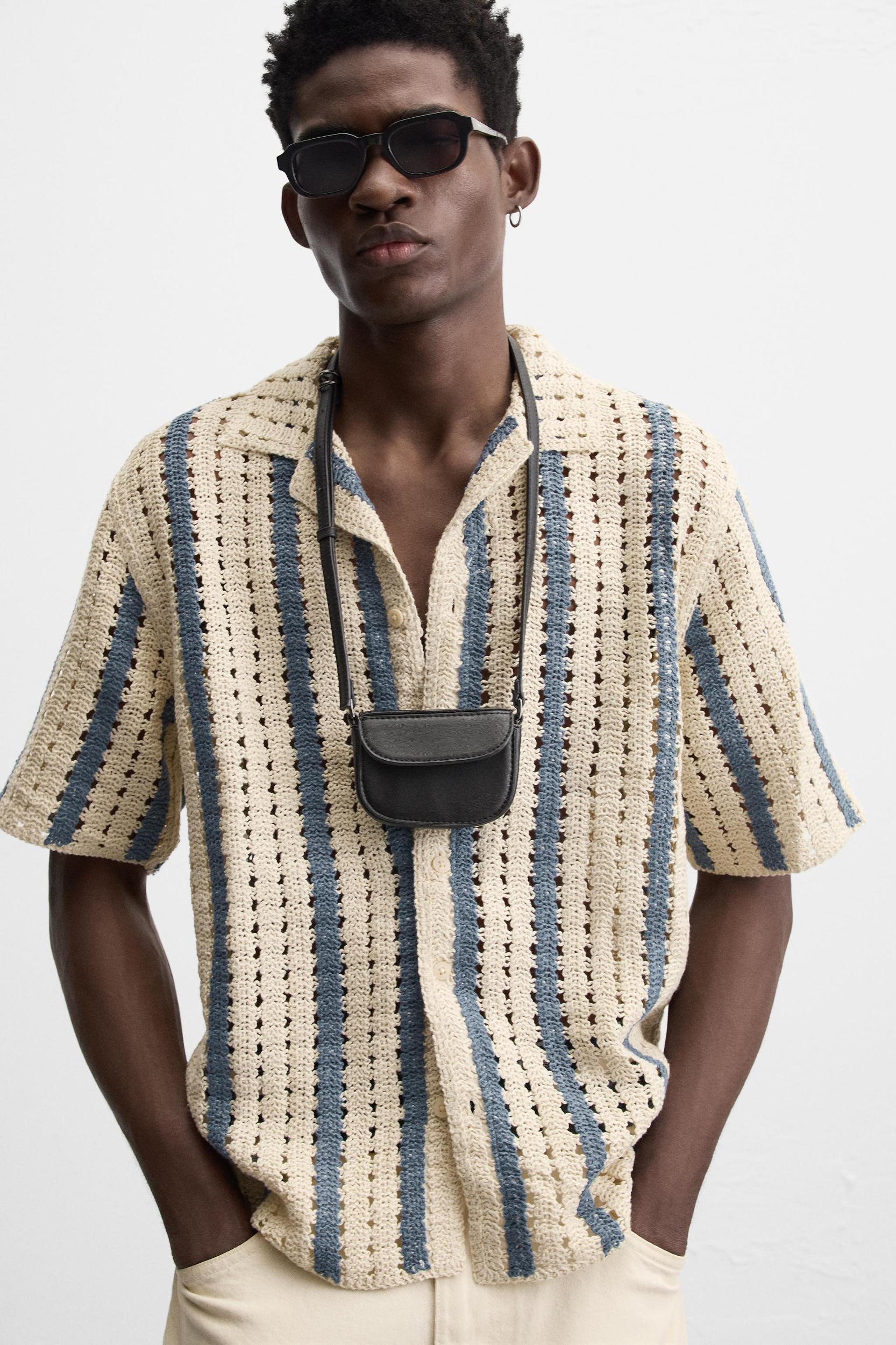 CROCHET TEXTURED SHIRT Product Image