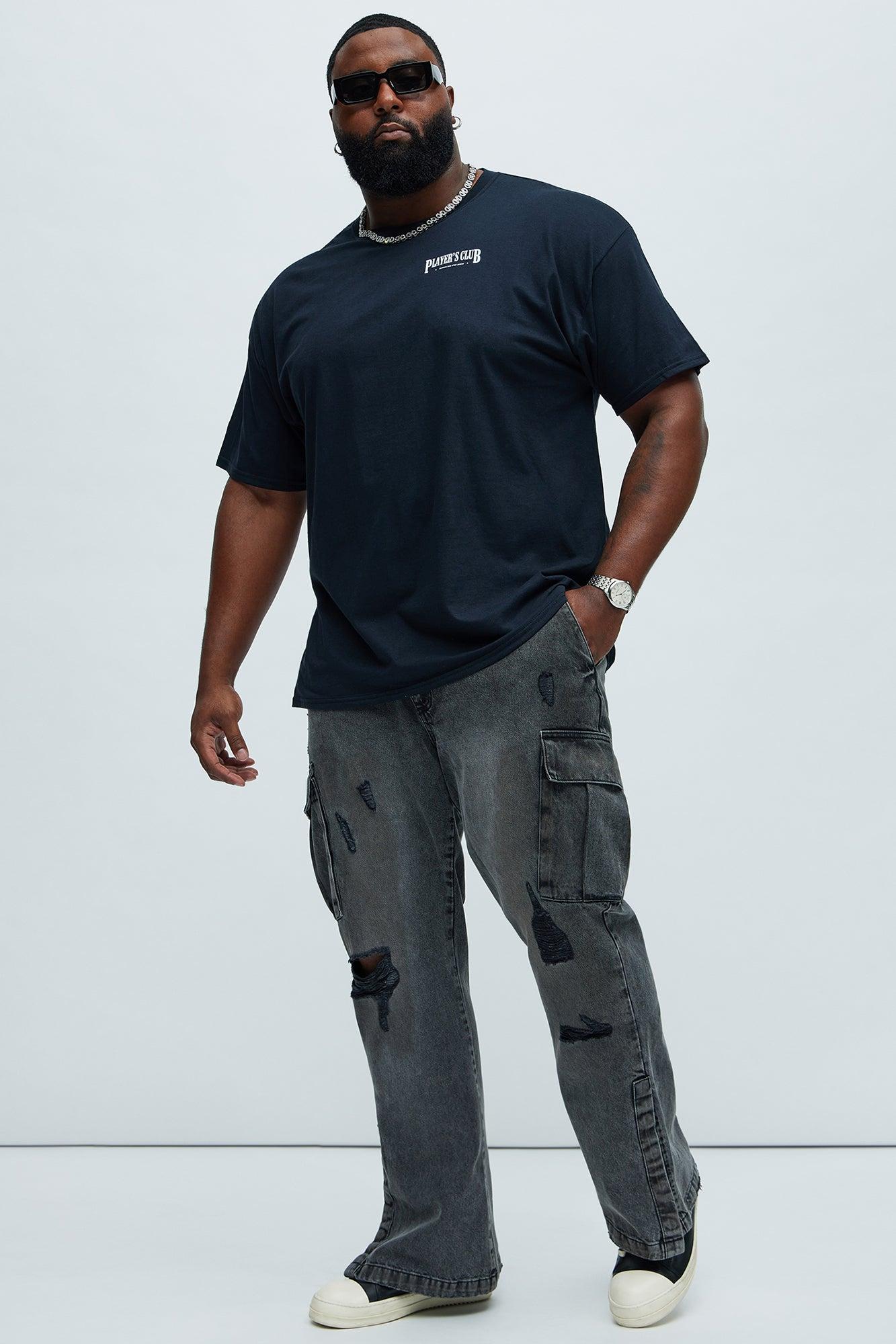 Stacked Slim Flare Kyan Cargo Jeans - Charcoal Product Image