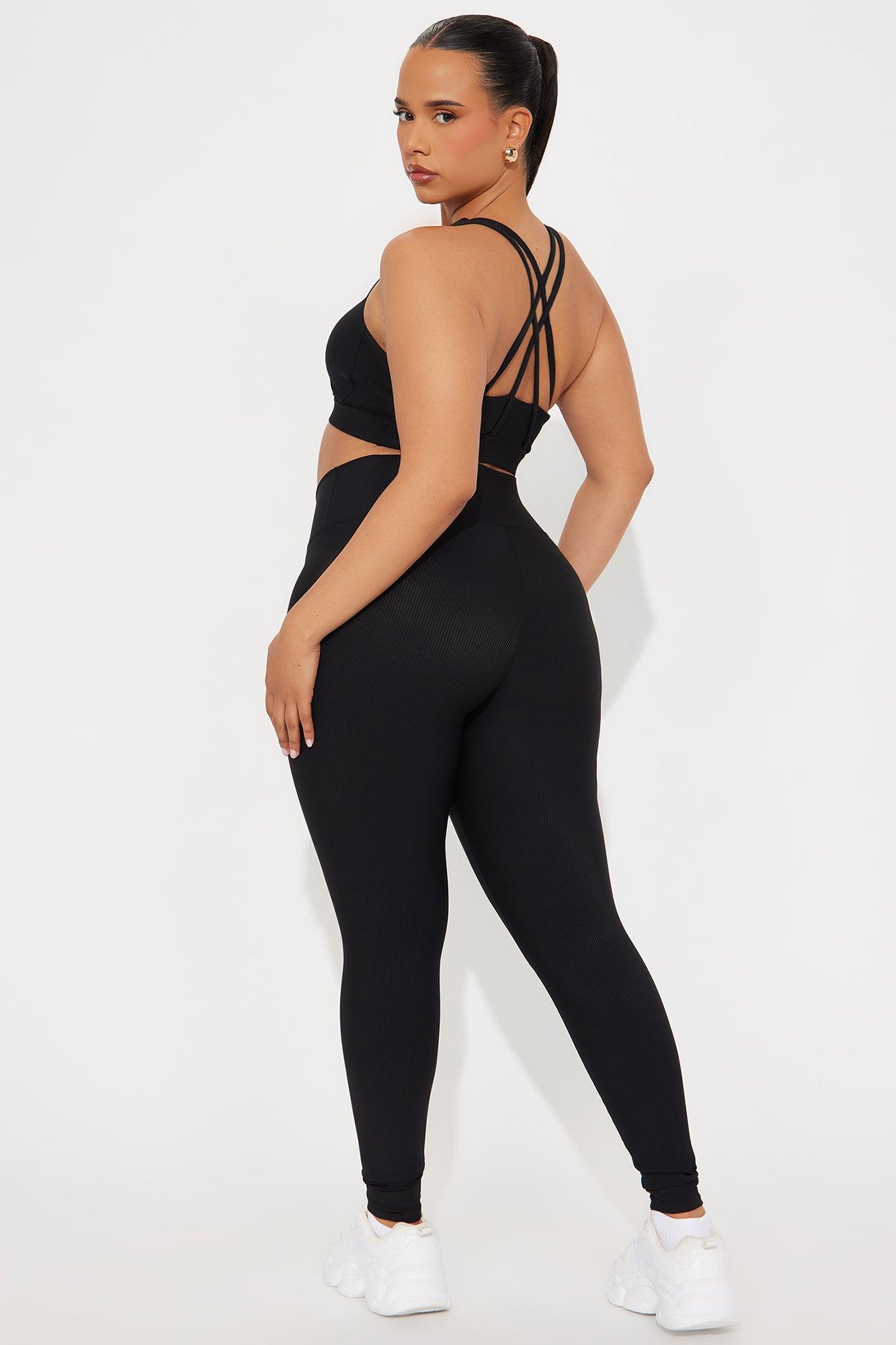 Pace It Ribbed Active Set - Black Product Image