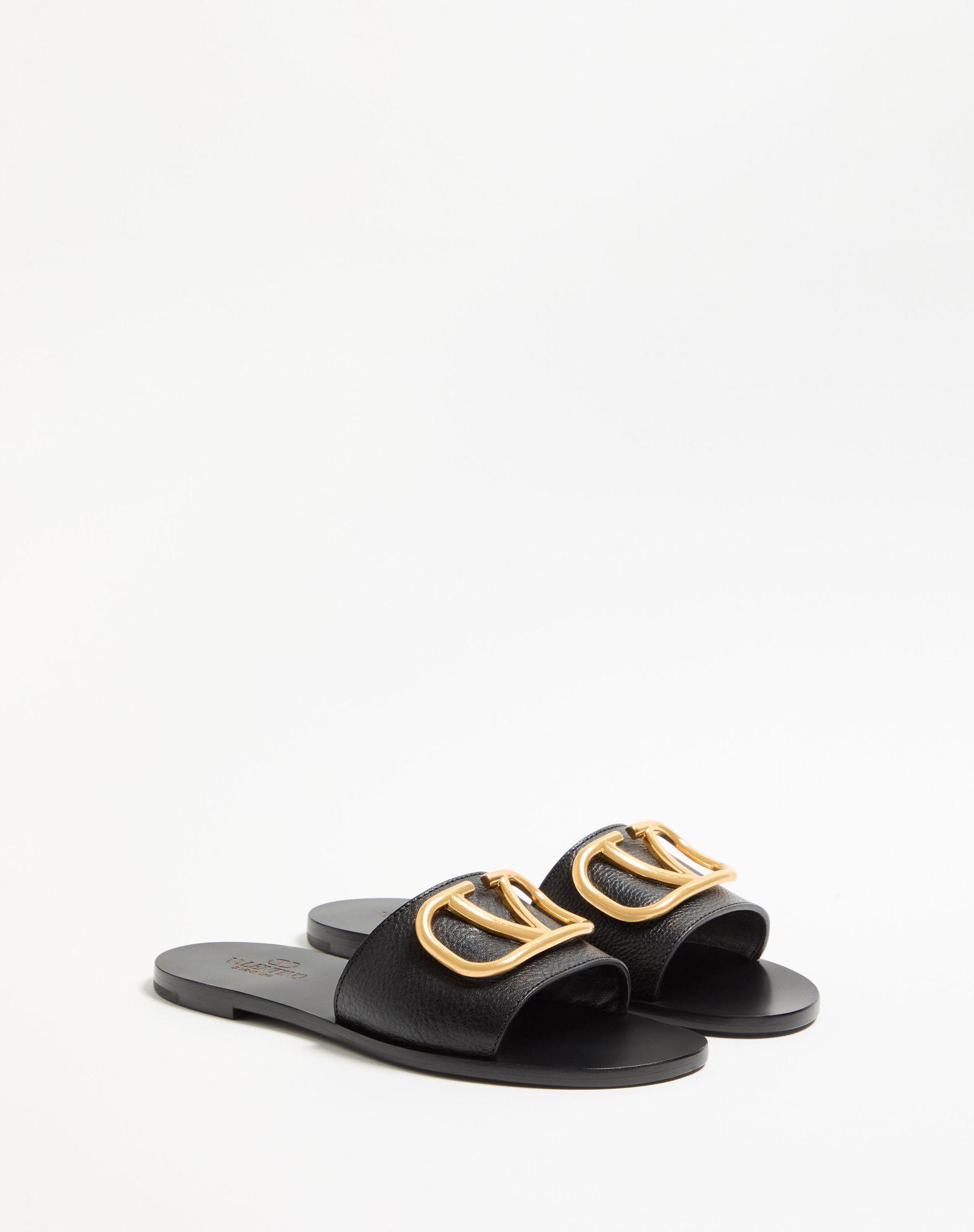 Vlogo Signature Slide Sandal In Grainy Cowhide With Accessory Product Image