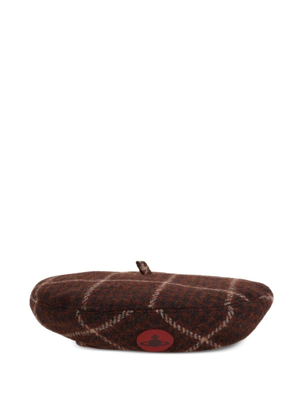 checked-pattern beret Product Image