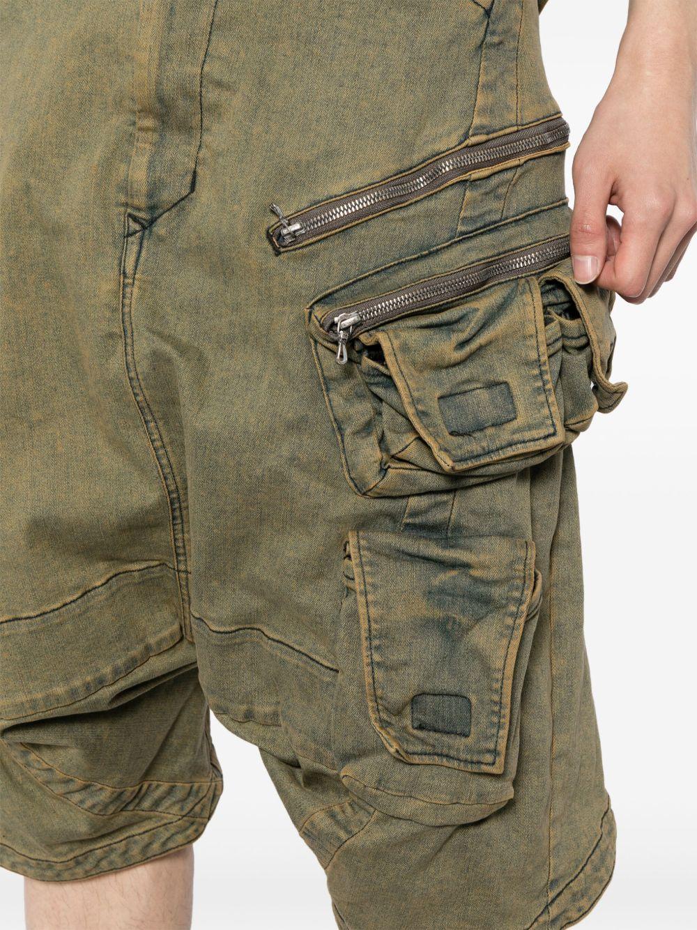 drop-crotch denim cargo shorts Product Image