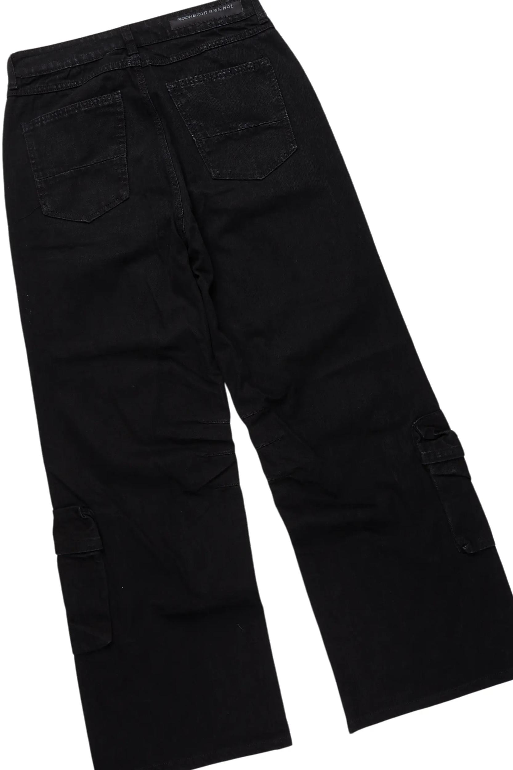 Darken Black Hoodie/Baggy Fit Cargo Jean Set Male Product Image