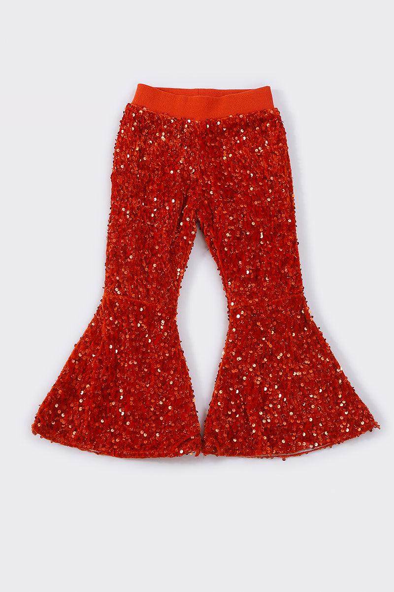 Pink sequin bell pants Product Image