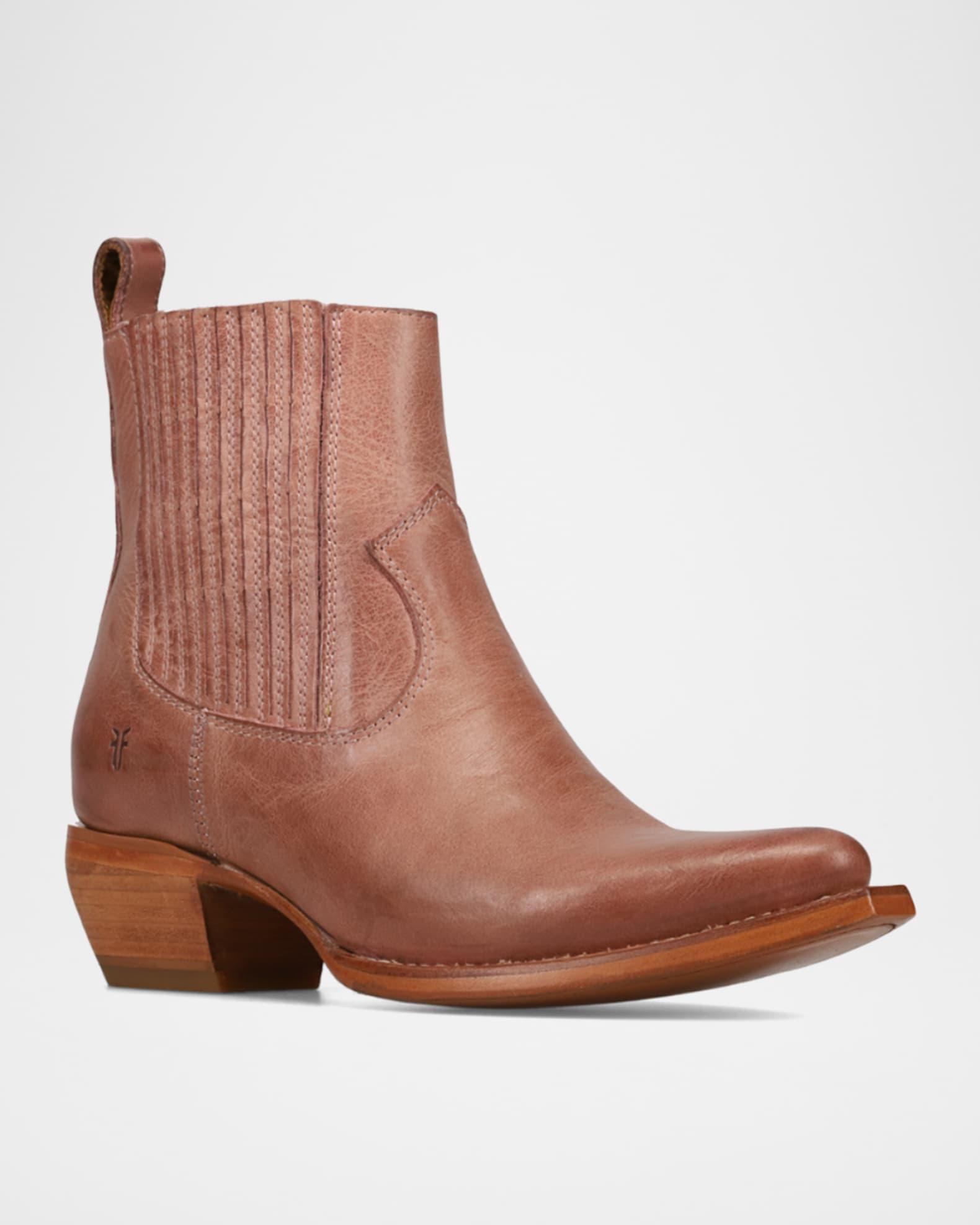 Sacha Leather Western Chelsea Booties Product Image
