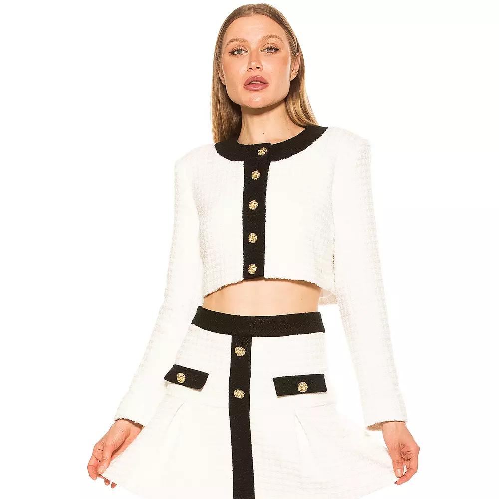 Women's ALEXIA ADMOR Clara Cropped Tweed Jacket,  Product Image