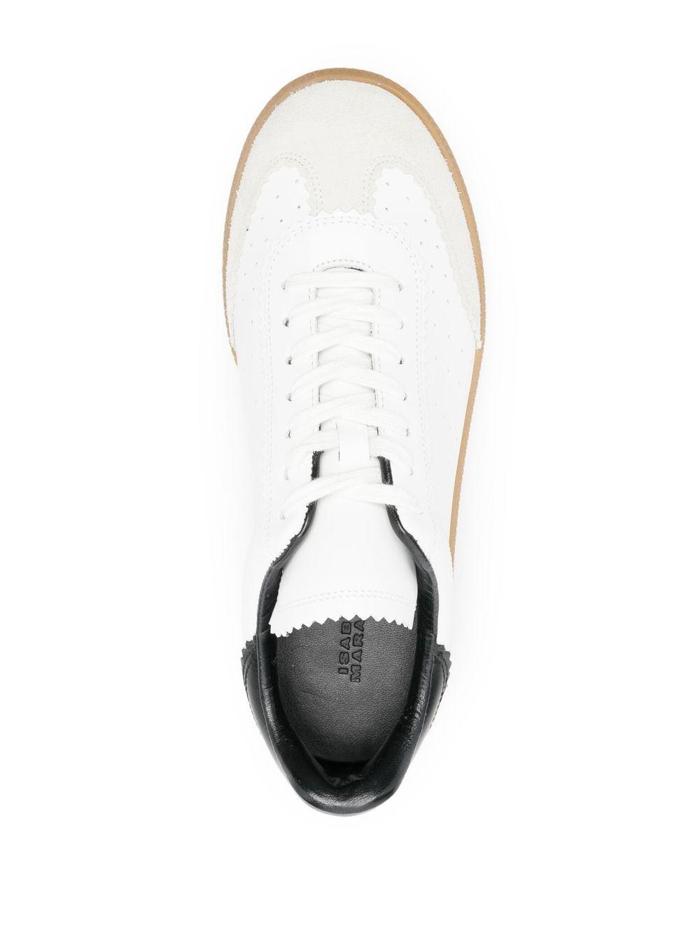 ISABEL MARANT Beth Suede-trimmed Leather Sneakers In White Product Image