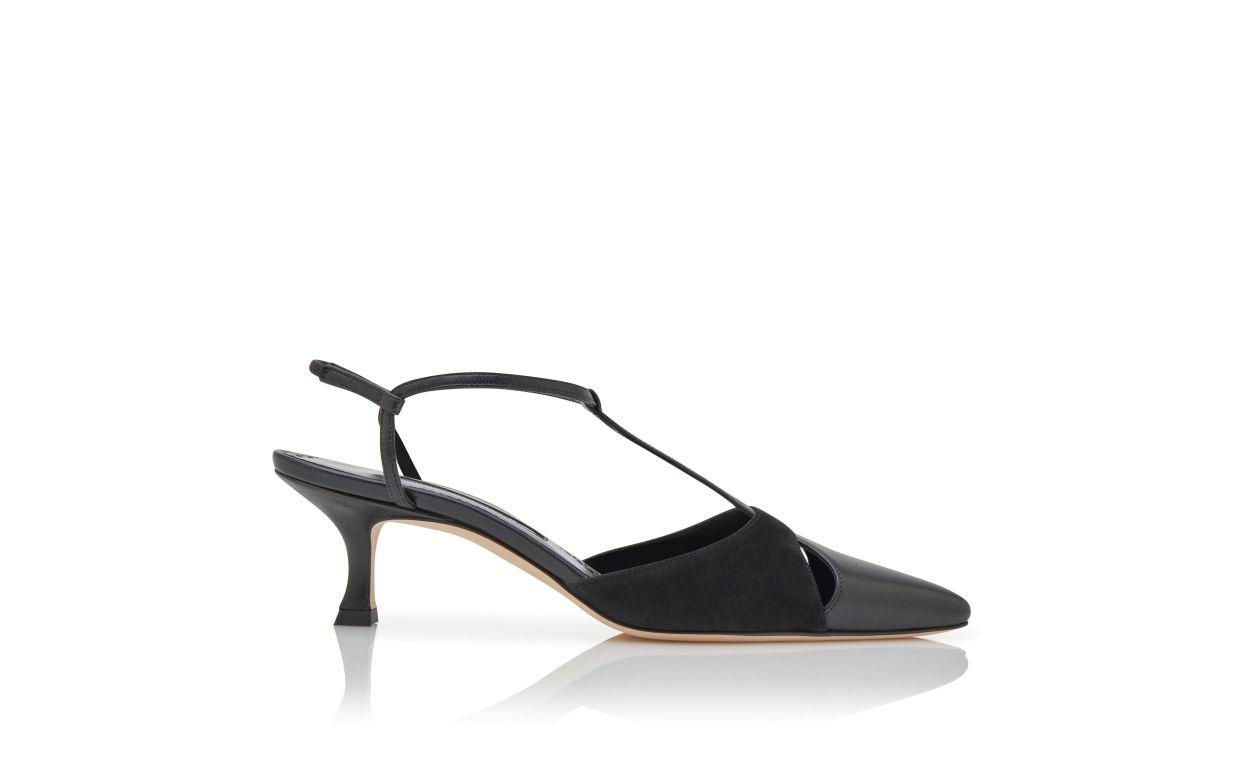 TURGIMOD Black Nappa Leather T-Bar Pumps Product Image