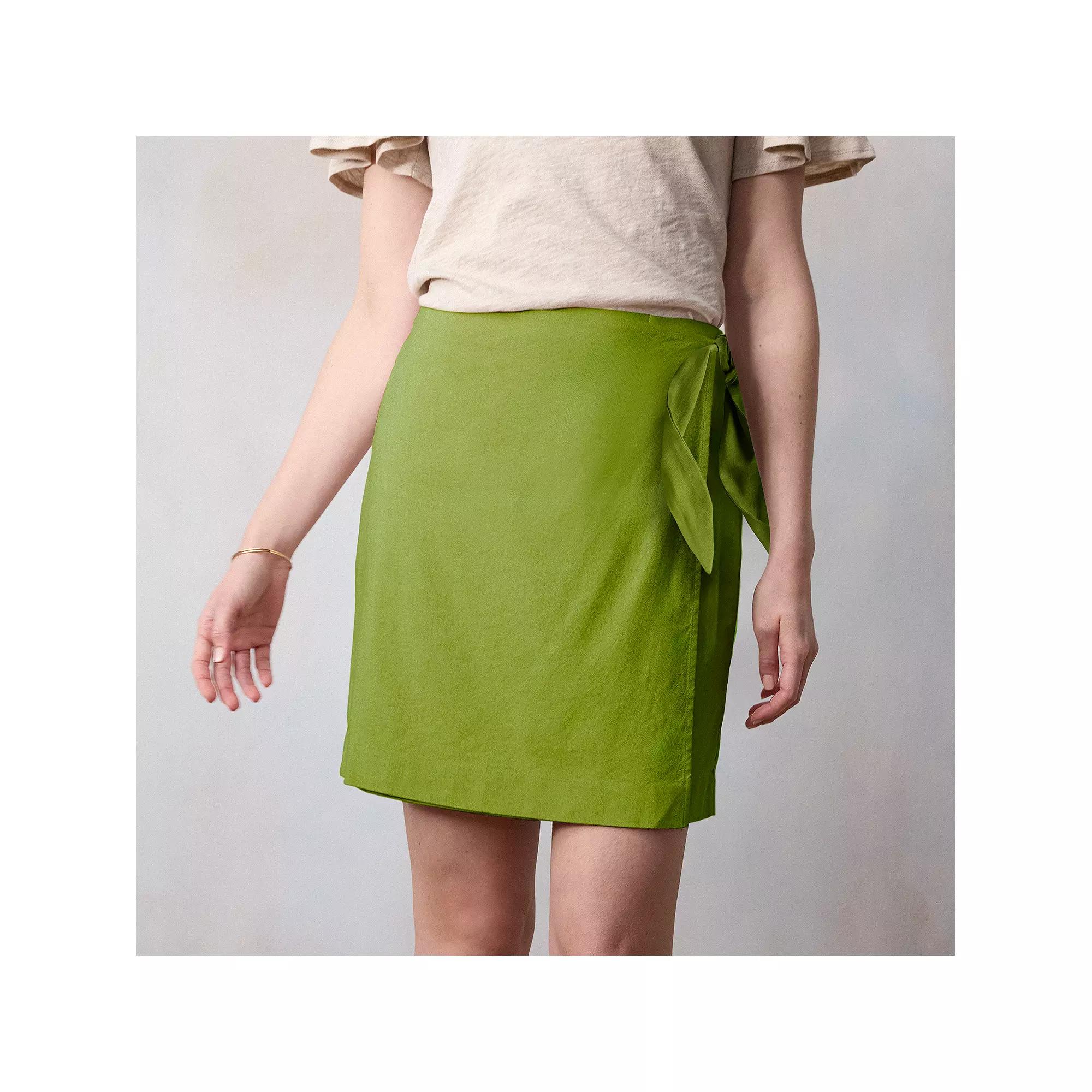 Petite LC Lauren Conrad Sarong Wrap Mini Skirt, Women's, Size: Medium Petite, Essential Green Product Image