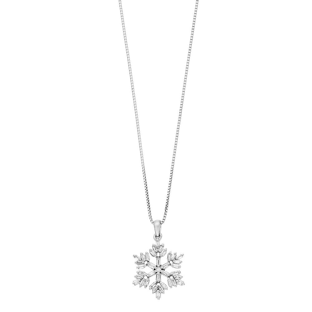 Gemminded Sterling Silver 1/4 Carat T.W. Diamond Snowflake Pendant Necklace, Women's, Size: 18" Product Image