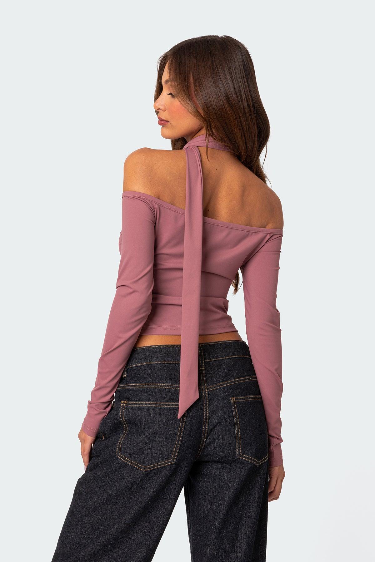 Off Shoulder Two Piece Scarf Top Product Image