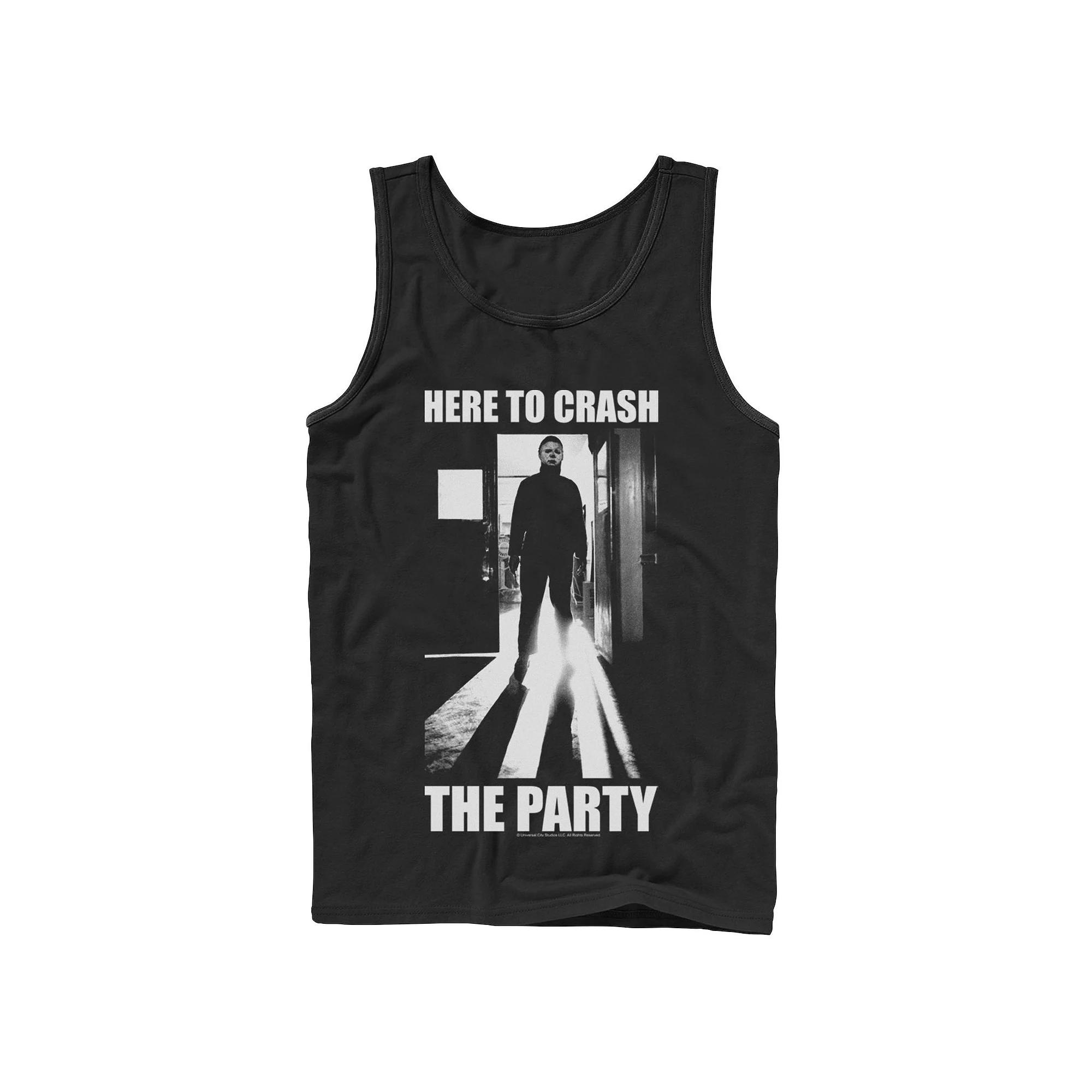 Men's Halloween Michael Myers Here To Crash The Party Tank Top,  Product Image