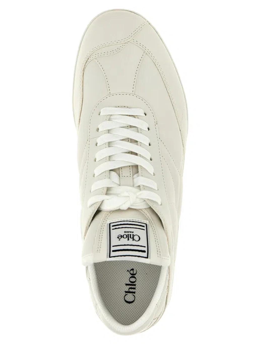 CHLOÉ Womens Chloe Kick Brand-patch Leather Low-top Trainers In White Product Image