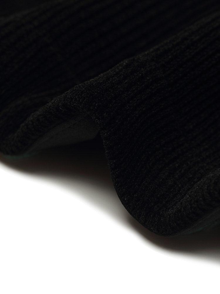 Black Straight Knitted Slit Women Skirt Product Image