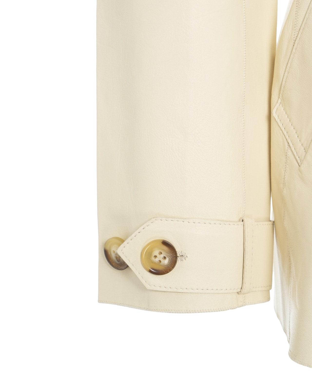 Double-breasted leather blazer Product Image