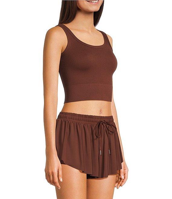 GB Chevron Ribbed Knit Cropped Tank Top Product Image