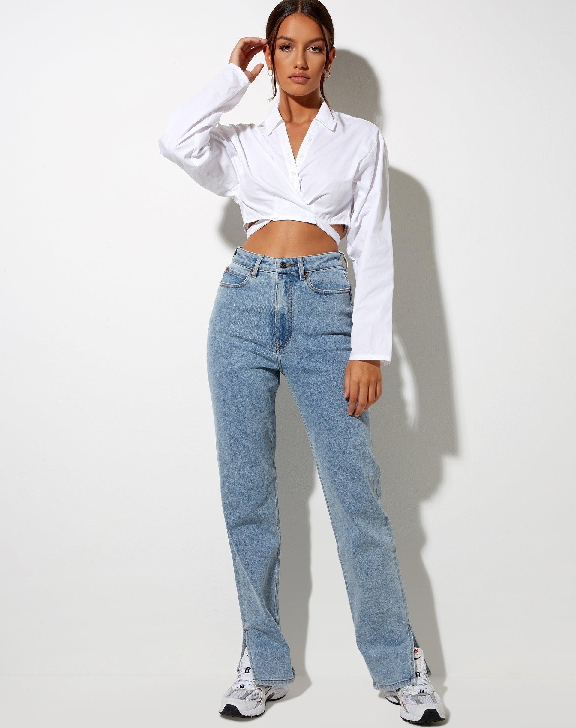Elyse Crop Top in White Product Image