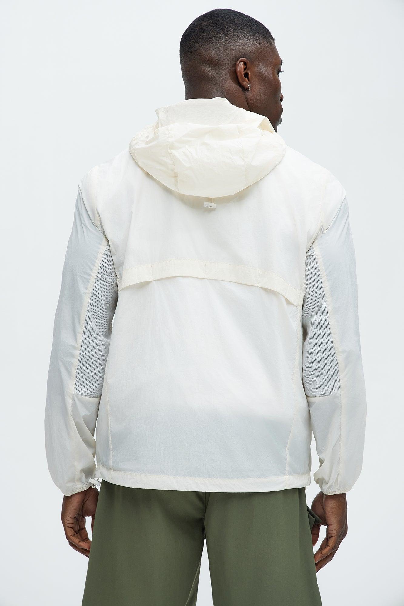 Mesh Panel Nylon Jacket - Off White Product Image