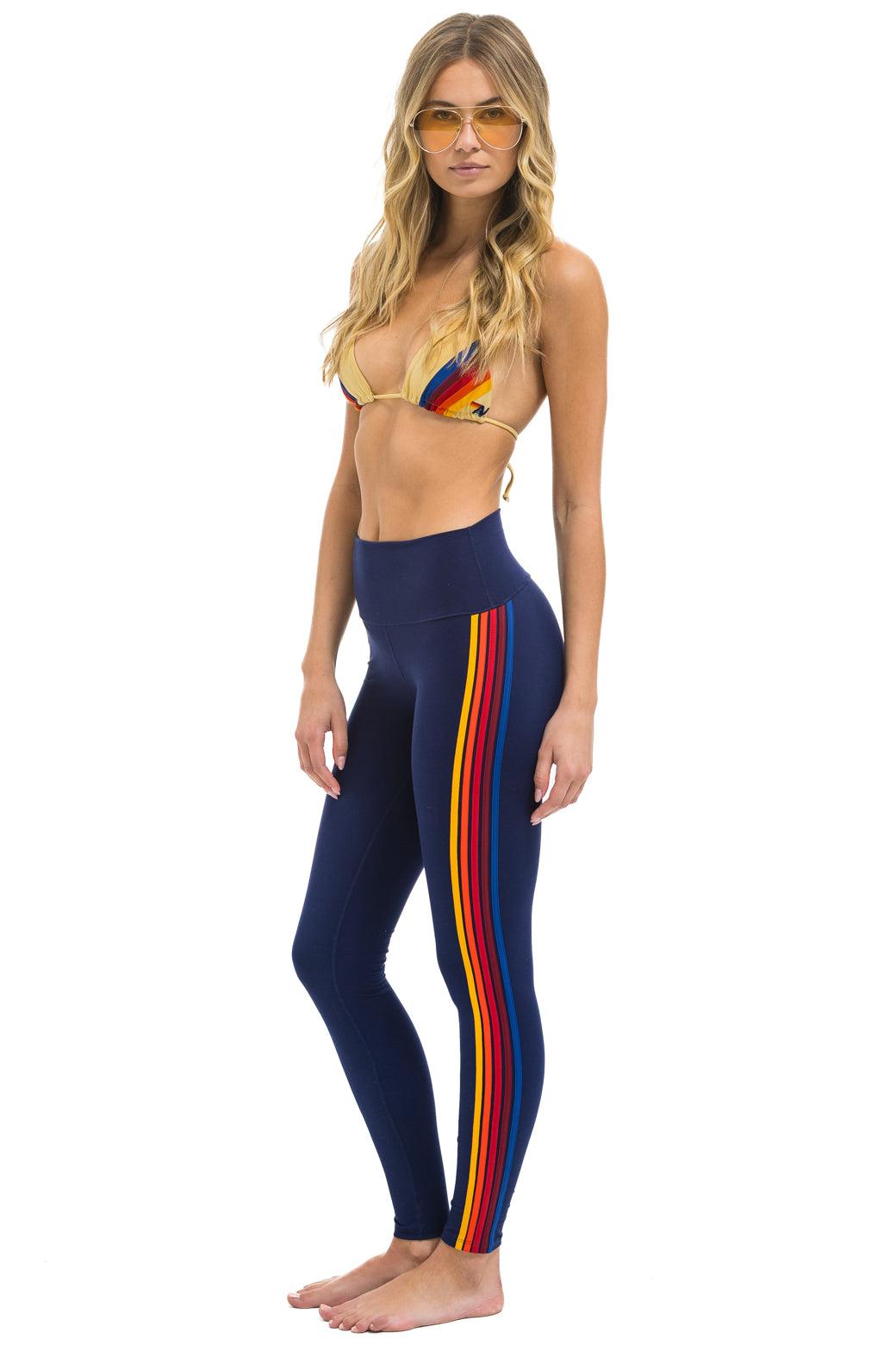 FULL LENGTH HI-RISE 5 STRIPE LEGGINGS - NAVY Female Product Image