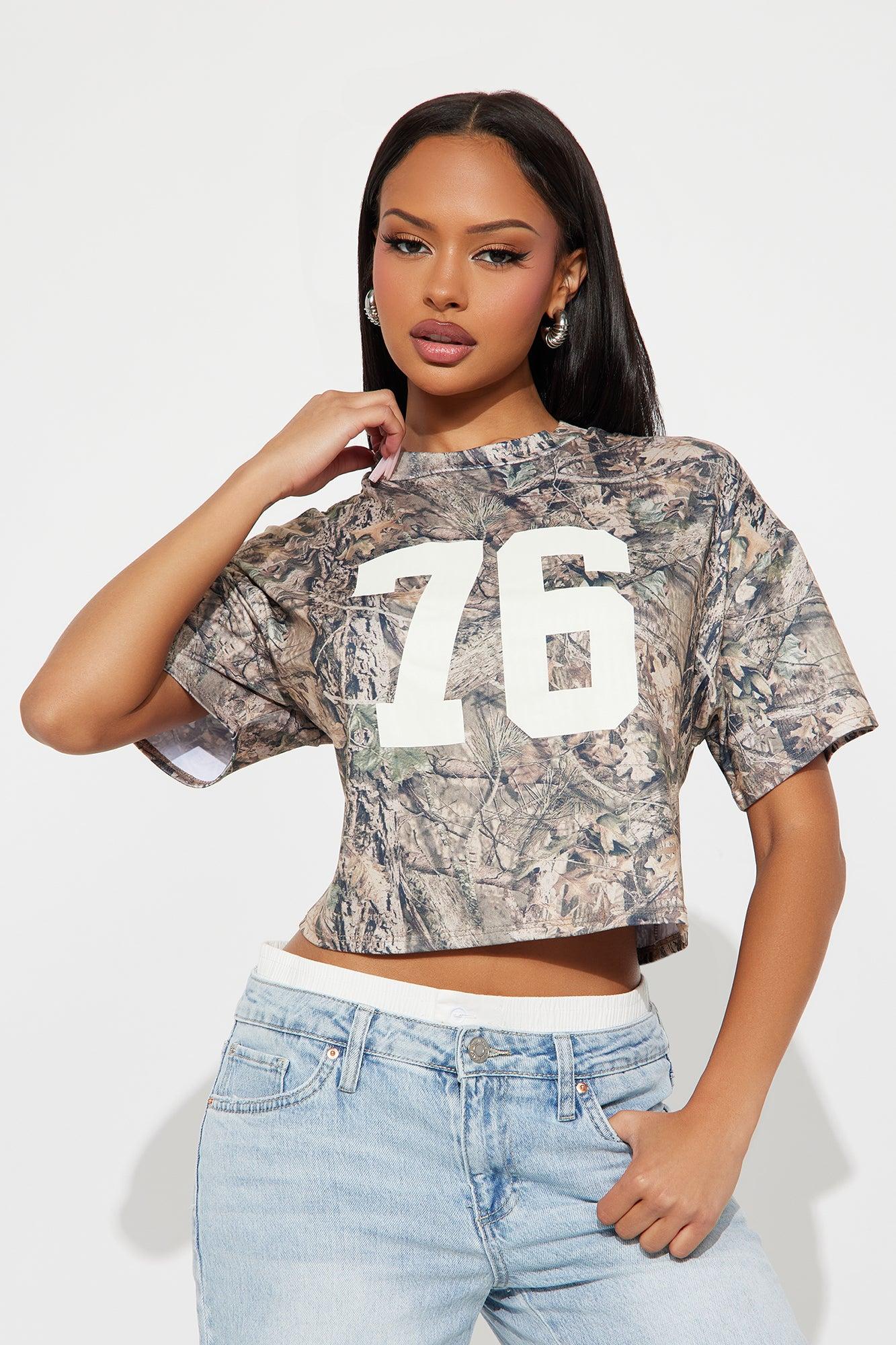 76 Camo Cropped Tee - Camouflage Female Product Image