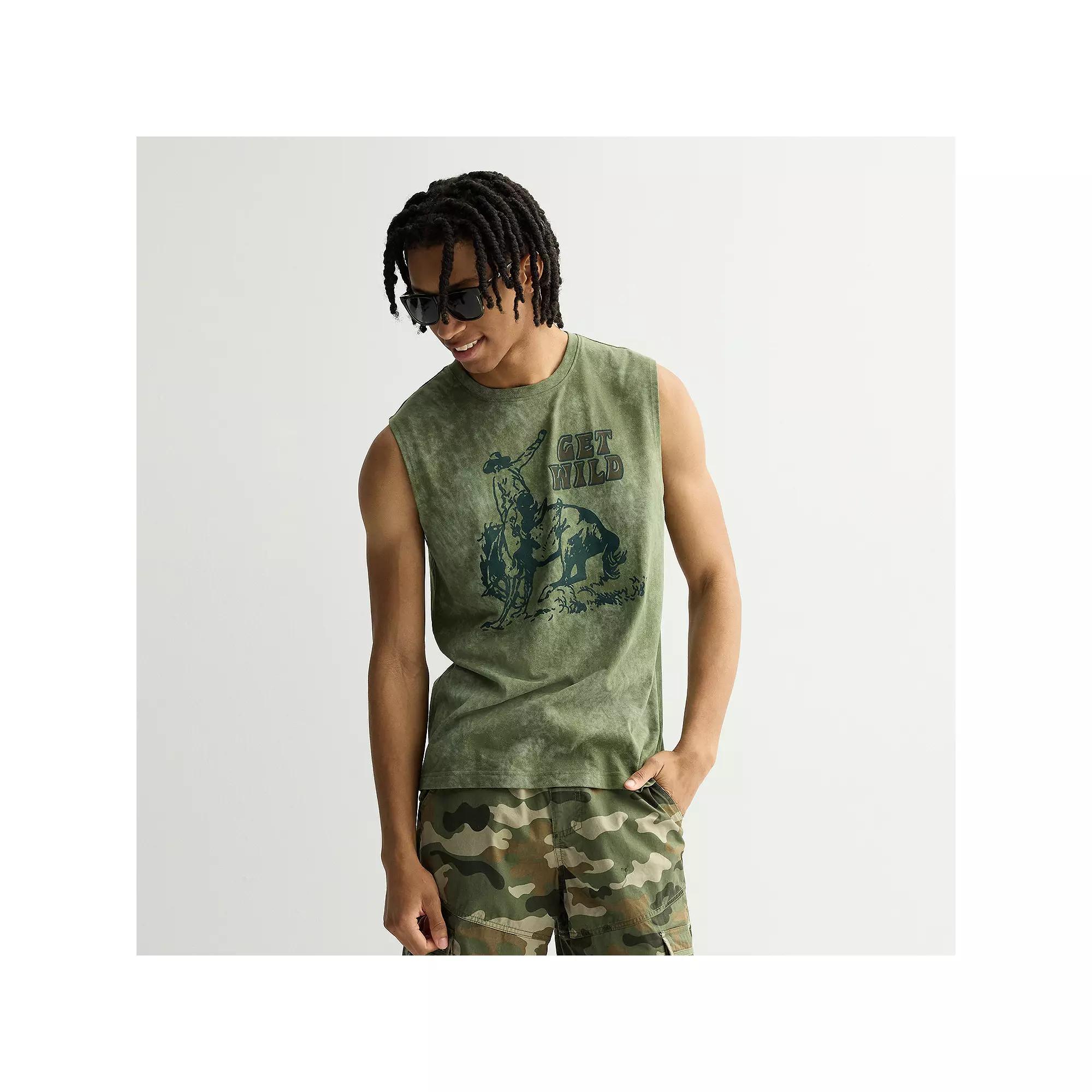Men's Get Wild Sleeveless Graphic Tee, Size: XL, Green Product Image