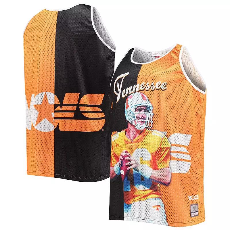 Men's Mitchell & Ness Peyton Manning Black/Tennessee Orange Tennessee Volunteers Sublimated Player Big & Tall Tank Top, Size: 4XB Product Image
