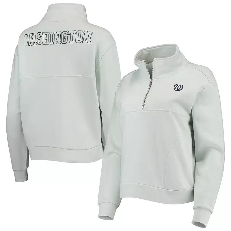 Women's The Wild Collective Light Blue Washington Nationals Two-Hit Quarter-Zip Pullover Top, Size: Large Product Image