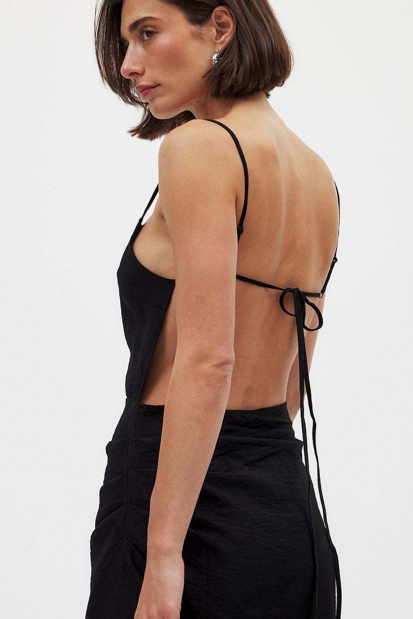 Tie Back Draped Midi Dress Product Image