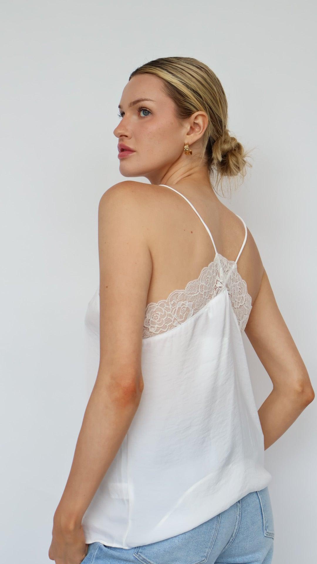 Lace Trim V Neck Cami Product Image