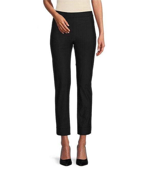 IC Collection Stretch Woven Slim Leg Slit Hem Ankle Pants Product Image