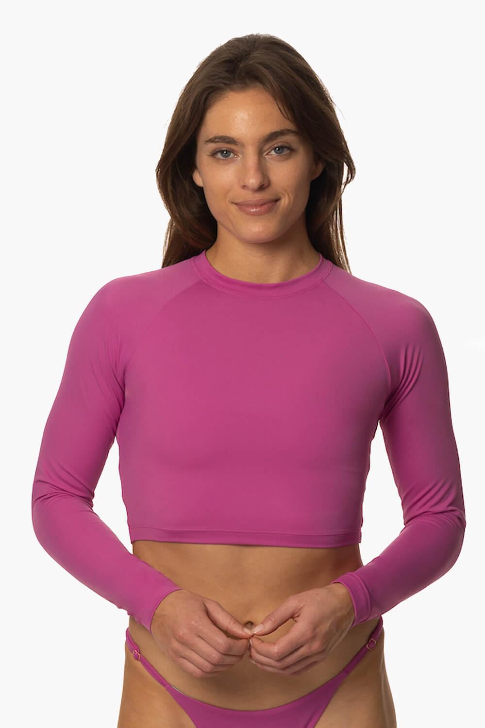 Moana Long Sleeved Crop Rashguard - Leucadia Female Product Image